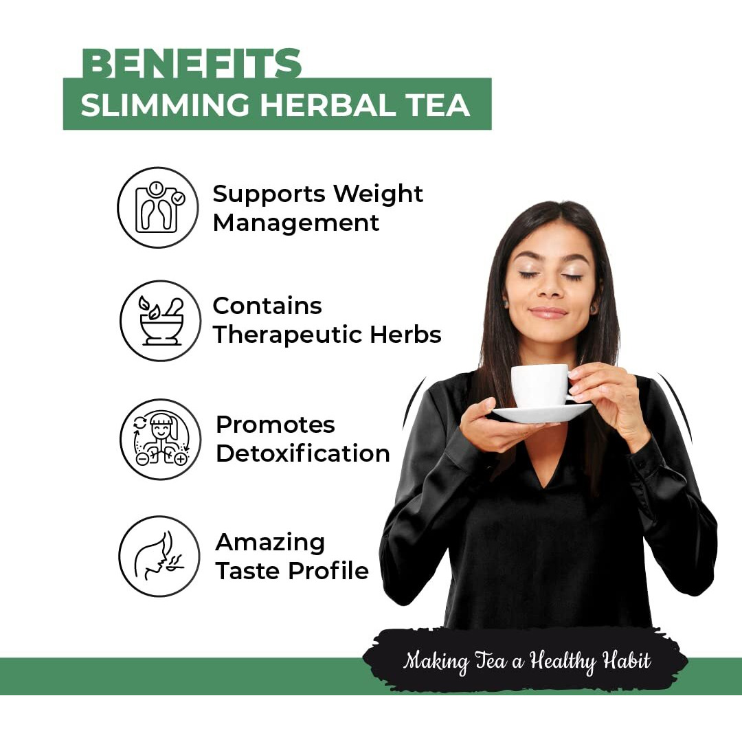 Tea Aroma - Weight Management tea | Infused with 18 Herbs Powerful proven combination - Senna Leaves, Terminalia Chebula, Garcinia Cpmbogia, Long Pepper, Nettle Leaves , Cinnamon Sticks, umin Seeds - 100g