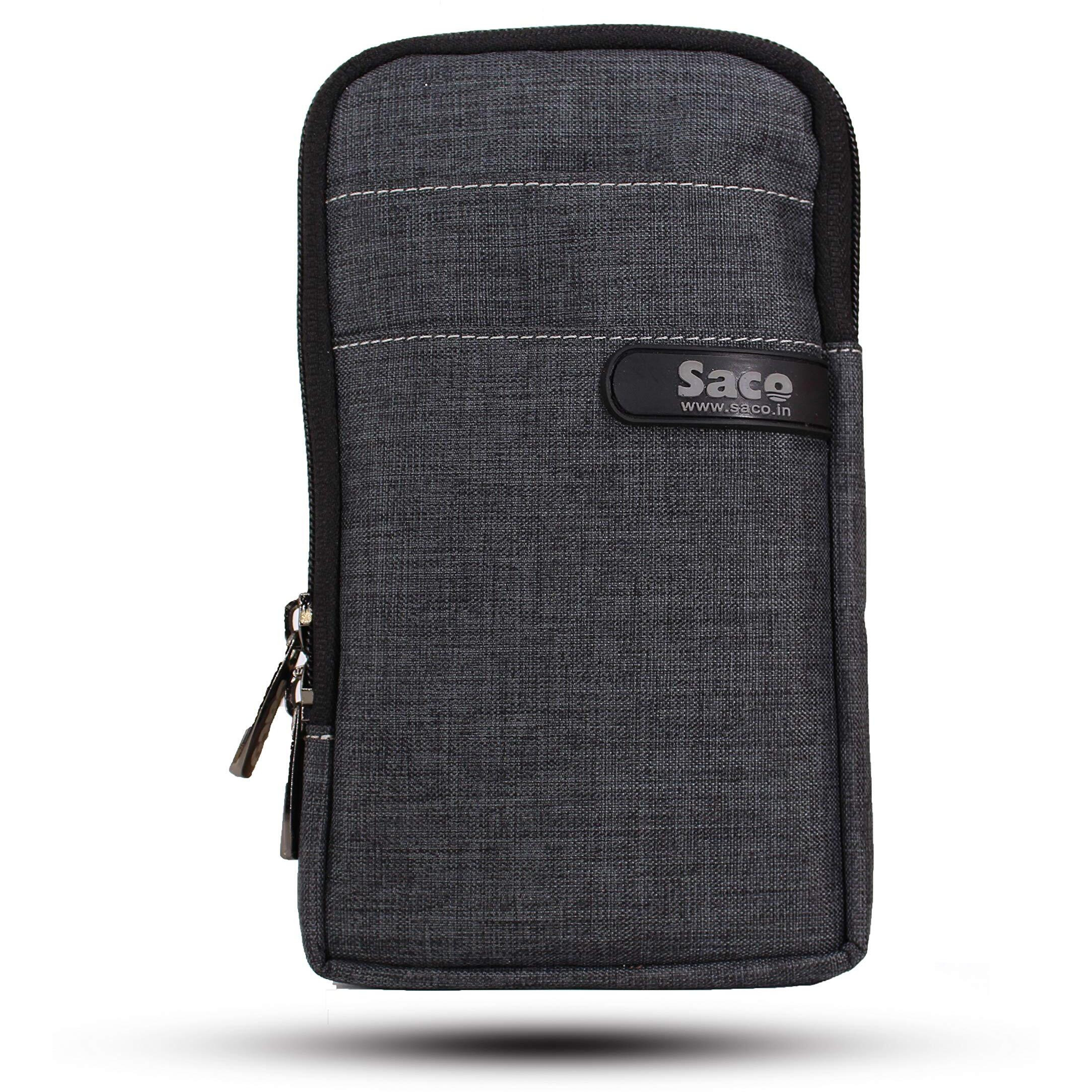 Saco Outdoor Tactical Holster Universal Multipurpose Tactical Cover | Mobile Carry Case Pouch Belt Waist Bag for Apple Samsung OnePlus Oppo Vivo Redmi Xiaomi Smartphone up to 6.7 Inch - Grey