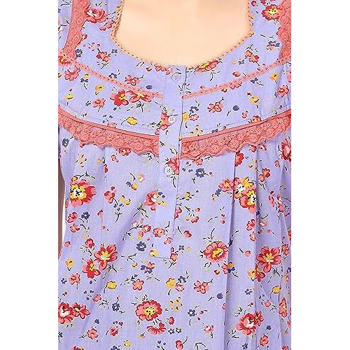 Soulemo Women s Cotton Paisley Maxi Nighty(499LXL_Indigo_X-Large 48)