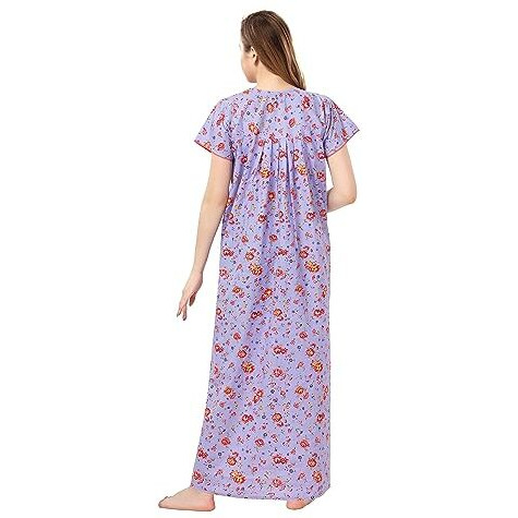 Soulemo Women s Cotton Paisley Maxi Nighty(499LXL_Indigo_X-Large 48)