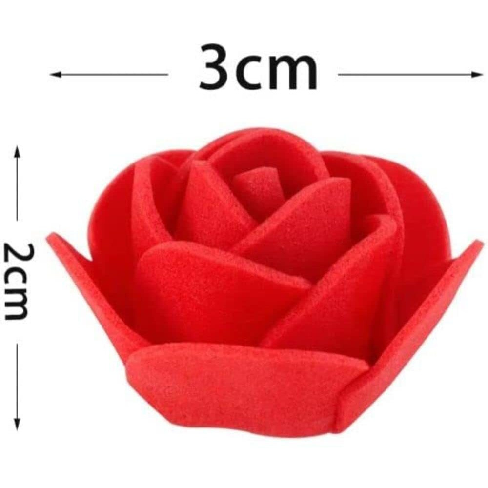 SATYAM KRAFT 50 Pcs Artificial Rose Foam Head Flowers for Home Decor, Wedding Decorations, Pooja, Floating Bouquets, and Ideal for Mandir, Gifts, Backdrop,Festivals and DIY Craft (Foam)(Red &White)