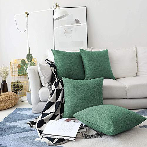 Khooti Jute Cushion Cover, 12x12 (Green)(Pack of 2)