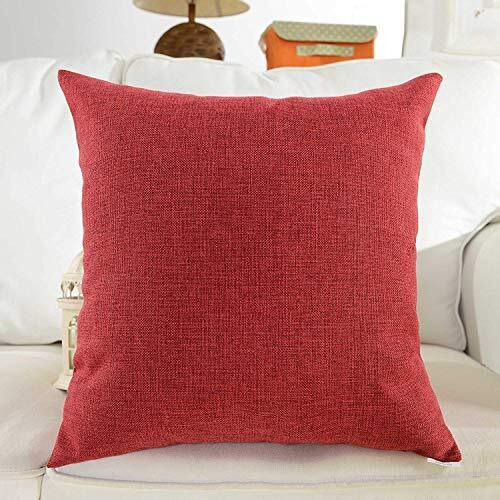 Khooti Jute Cushion Cover, 14x14 (Red)(Pack of 3)