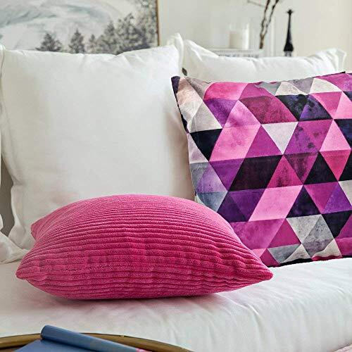 Khooti Velvet Cushion Cover, 28x28 (Triangular Pink)(Pack of 3)