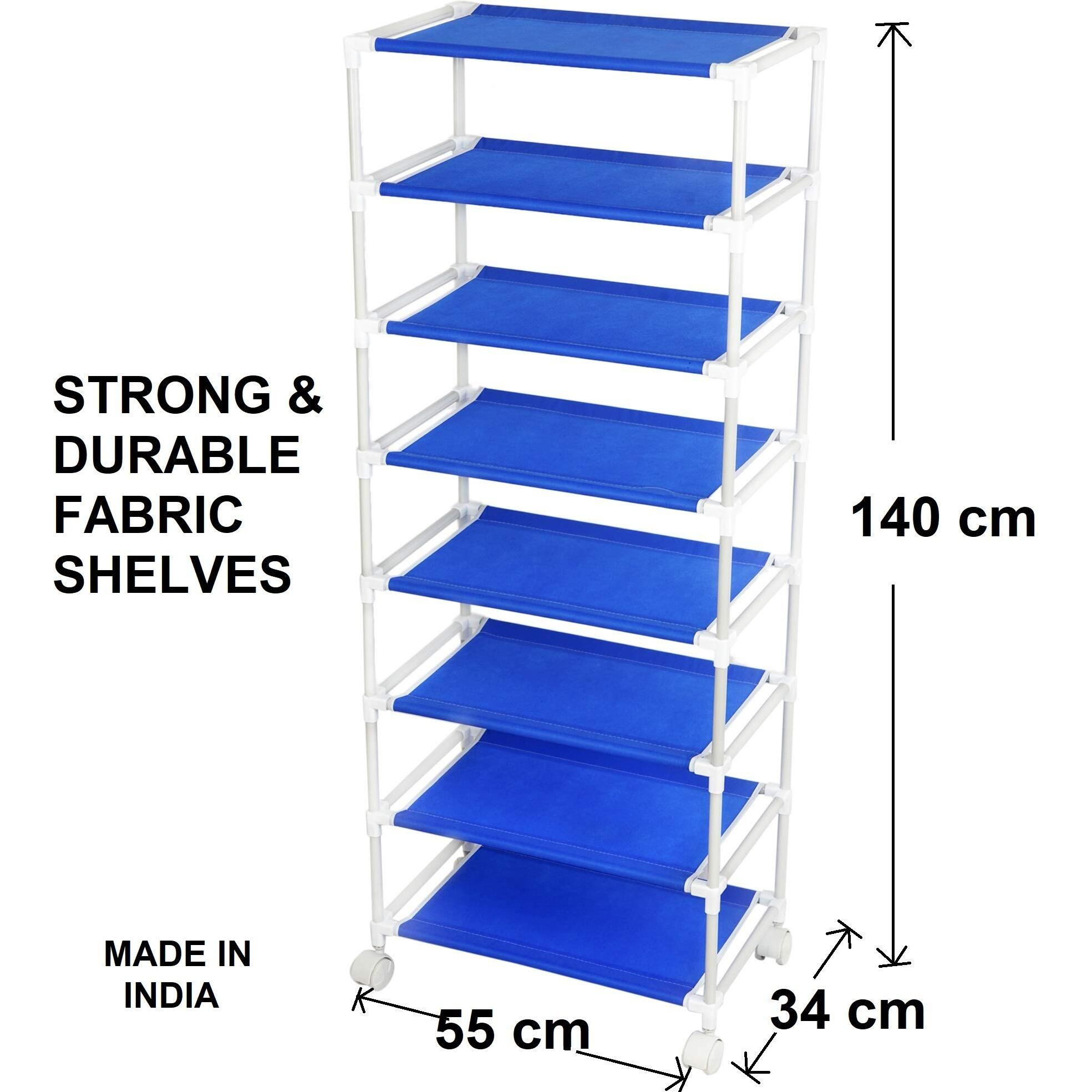 Little One s 7 Shelves Baby Foldable Wardrobe | Aquatic Blue (Made In India) - Fabric