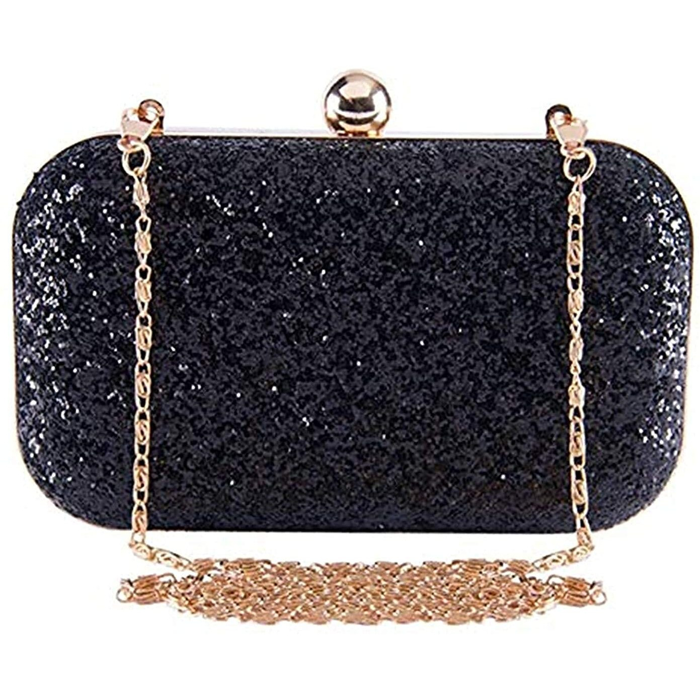 TOOBA Women Handicraft Hand Embroidered Box Clutch Bag Purse For Bridal, Casual, Wedding (Black)