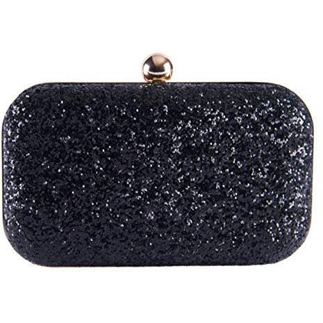 TOOBA Women Handicraft Hand Embroidered Box Clutch Bag Purse For Bridal, Casual, Wedding (Black)