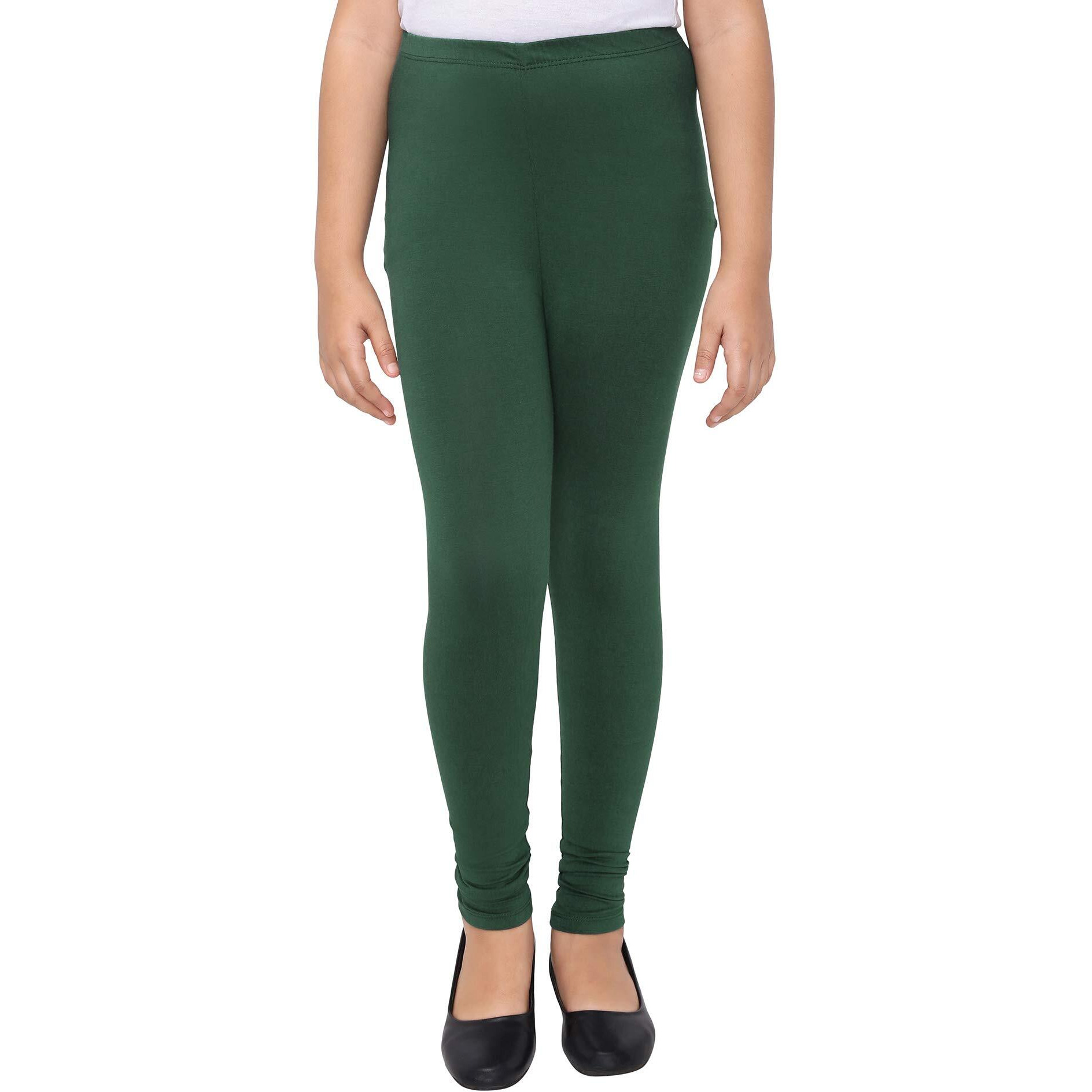 Robinbosky Premium Girls Green Leggings(13-14 Years(38), BOTTLEGREEN)