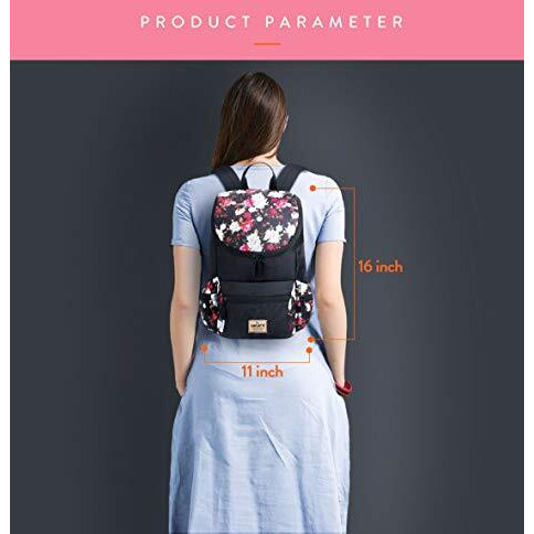 Lunar s Monica - 1 Compartment Water Resistant Stylish Fashion Ladies 19L Backpack Girls School Bag Student Backpack Women Trendy Travel Bag