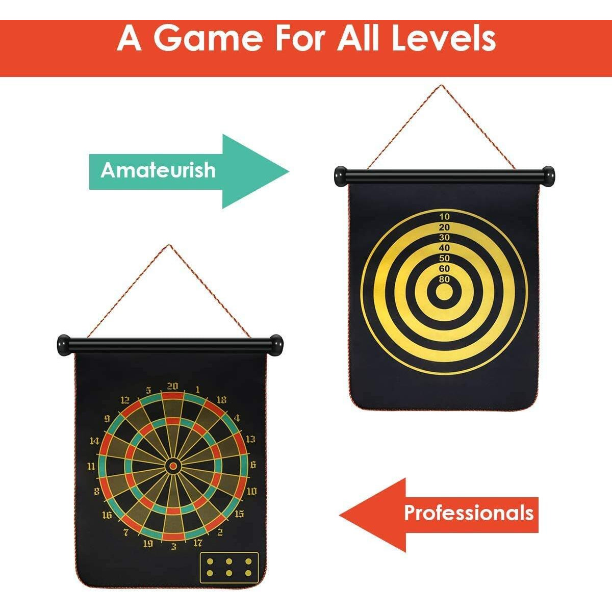 Toyshine 15 Inches Double-Sided Magnetic Dart Board Game with 6 Magnetic Darts | Indoor Outdoor Games for Adults, Kids (SSTP)
