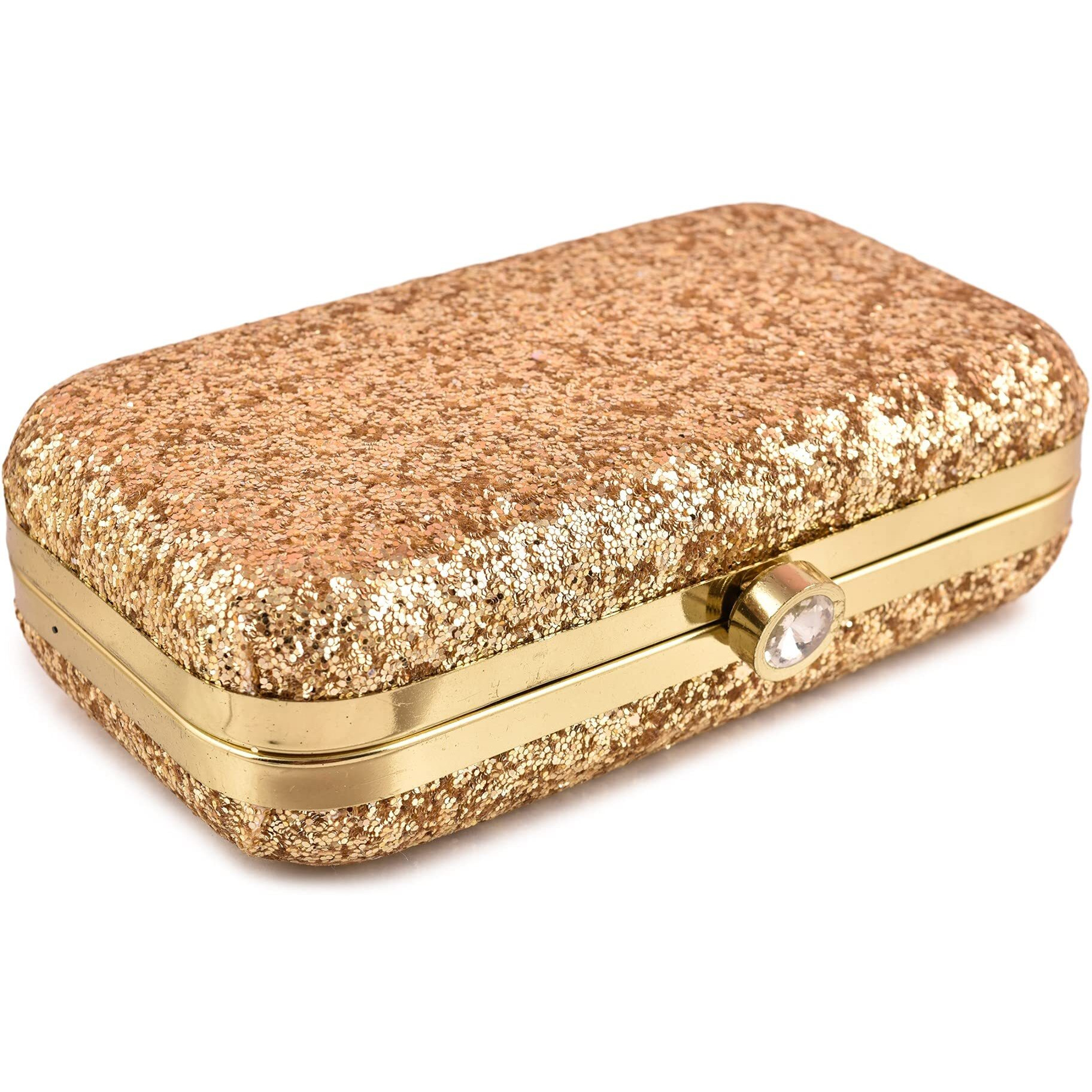 AILTINO Women Box Clutch Stylish and Latest (Metallic Gold)