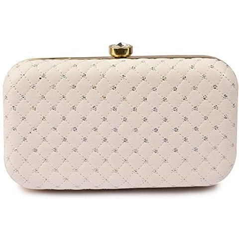 AILTINO Women Box Clutch Stylish and Latest (Sequence White)