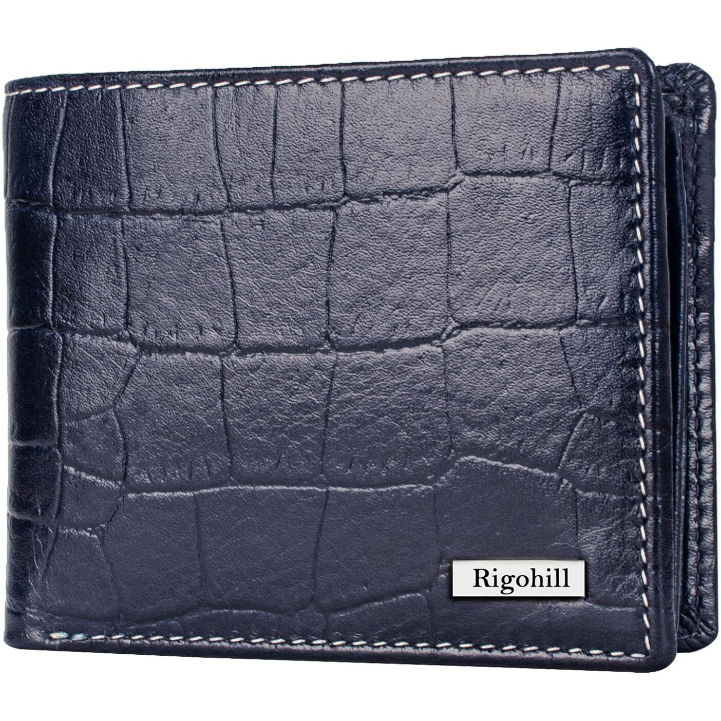 RIGOHILL Martin Black Printed Mens Leather Wallet | Leather Wallet for Men | RFID Mens Wallet
