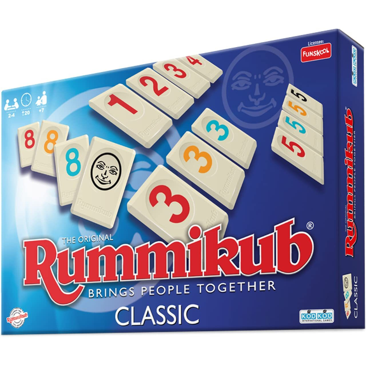 Funskool Games The Original Rummikub Classic, 2-4 Player, Brings People Together, Family Strategy Games, Tile Game, More Fun, Multicolor,Ages  7Years +,For Kid