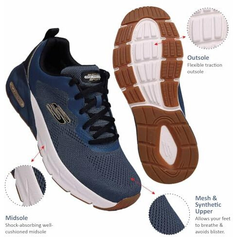 Skechers Mens Max Protect Sport - Safeguard Teal Casual Sneakers