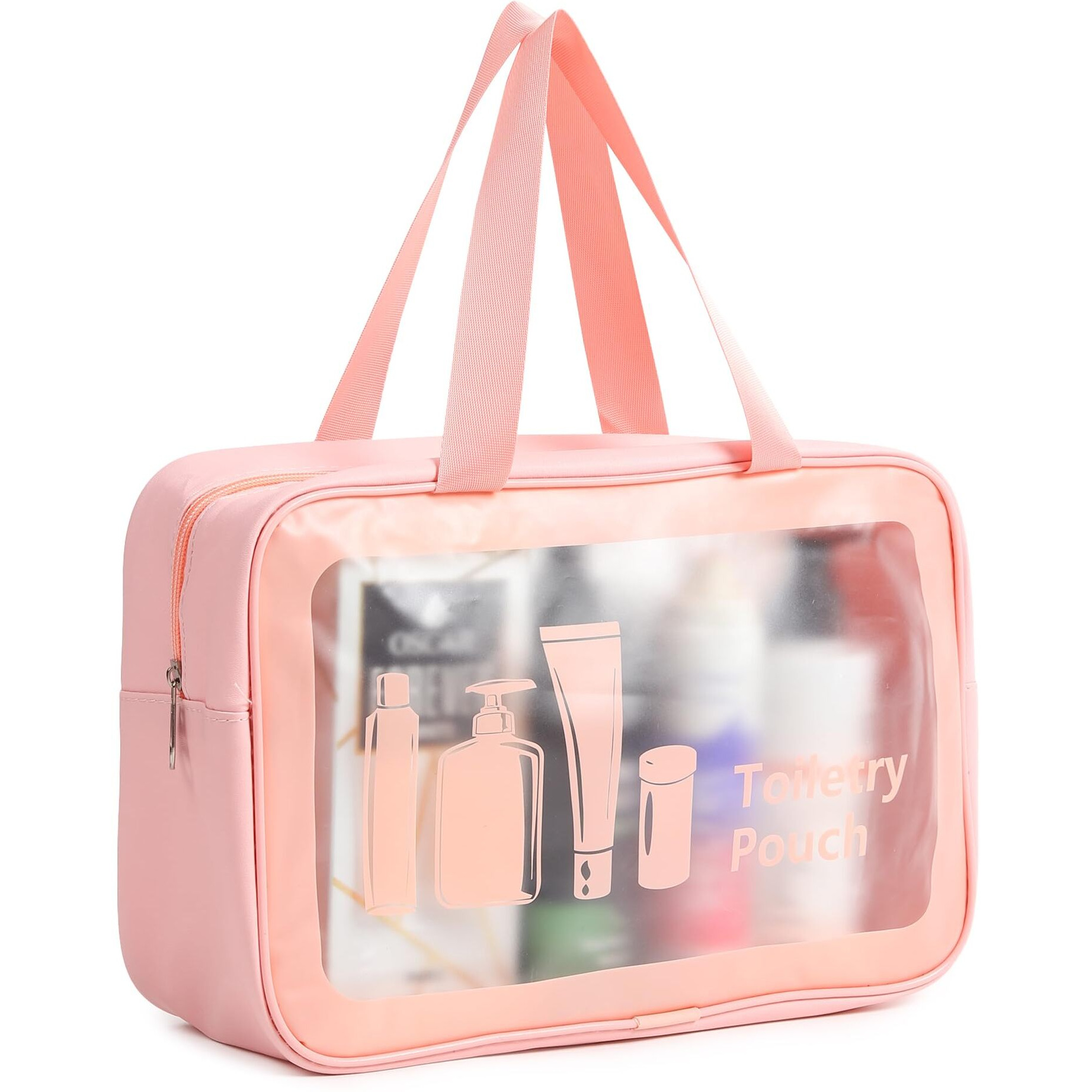 Xelvix Travel Makeup Pouch Set Toiletries Bag Cosmetic Organizer Bag For Women And Girls Toiletry Storage Kit Set Of 3 - Pink