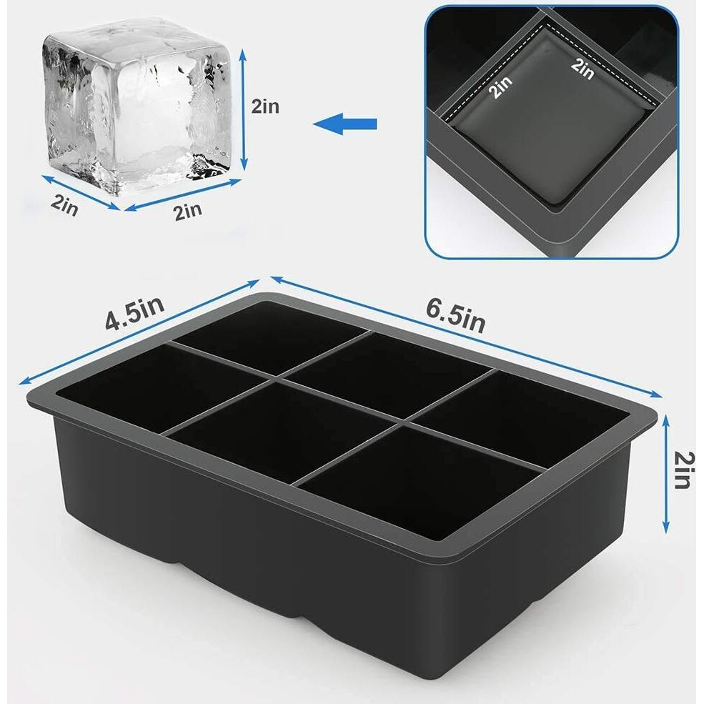 Zurato Ice Cube Trays Silicone Ice Cube Tray Big Size Ice Cube Molds For Whiskey & Cocktails, Keep Drinks Chilled, Reusable And Bpa Free (Ice Cube Tray)