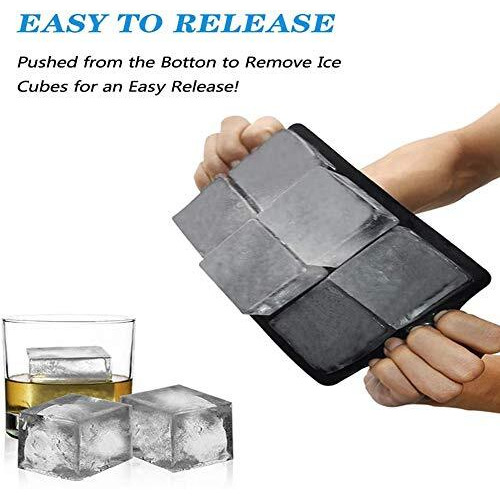 Zurato Ice Cube Trays Silicone Ice Cube Tray Big Size Ice Cube Molds For Whiskey & Cocktails, Keep Drinks Chilled, Reusable And Bpa Free (Ice Cube Tray)