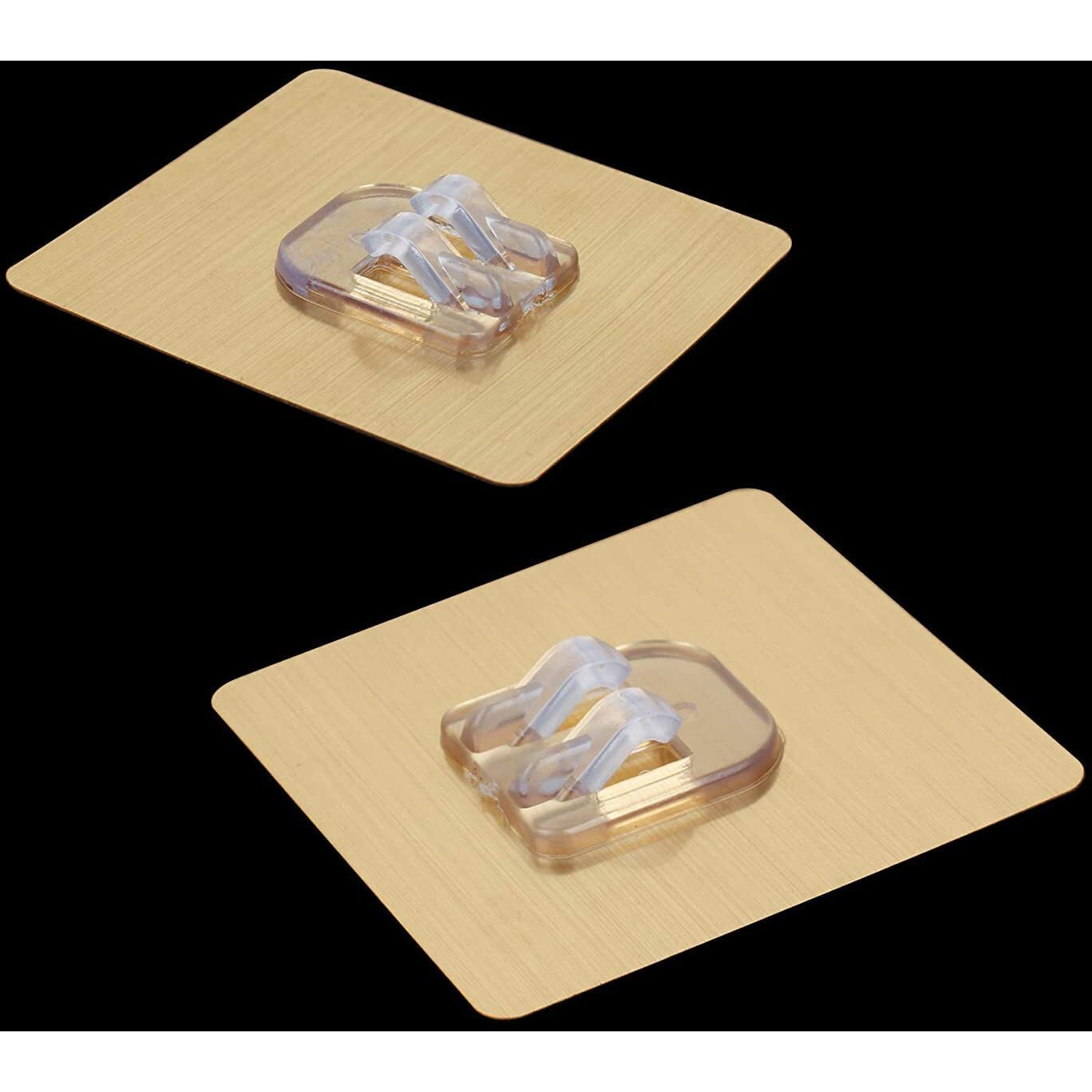 Xenoty Strong Self Adhesive Magic Sticker Gold Color - Bathroom And Kitchen Hanging Racks Sticker - Only Sticker (Single Hook Gold Color (7 X 7 Cm), 2.00)