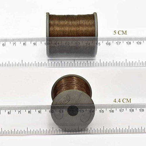Embroiderymaterial Metallic Zari Thread For Embroidery, Sewing And Jewelry Making, Dark Brown Color, 0.1Mm(Pack Of 2 Roll)