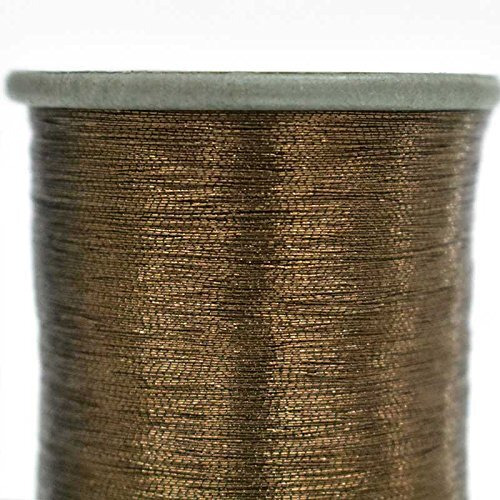 Embroiderymaterial Metallic Zari Thread For Embroidery, Sewing And Jewelry Making, Dark Brown Color, 0.1Mm(Pack Of 2 Roll)