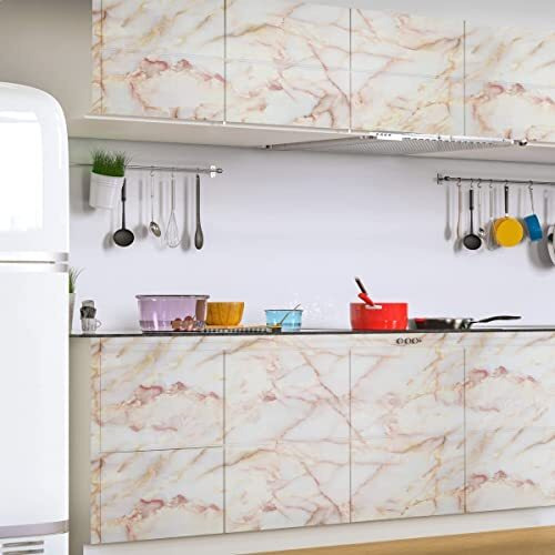 Om Akshar Self Stick Wallpaper Self Adhesive Wallpaper Pvc Vinyl, Oil Proof Heat Resistant Wall Stickers For Kitchen, Vinyl Pvc Wallpaper For Kitchen For Furniture, Walls, Kitchen Etc. (2 M Saffron Ww11)
