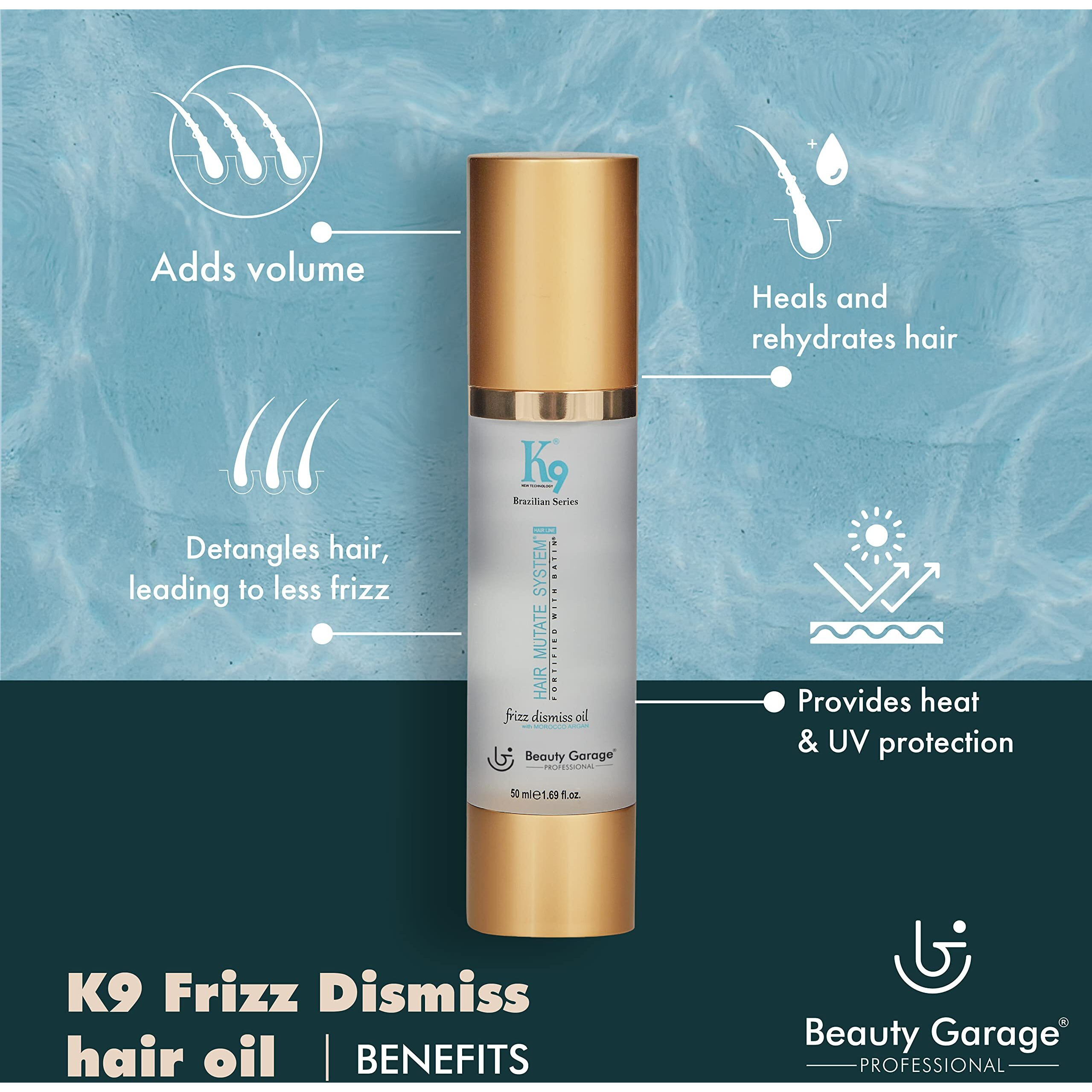Beauty Garage K9 Frizz Dismiss Hair Oil With Morocco Argan 50Ml