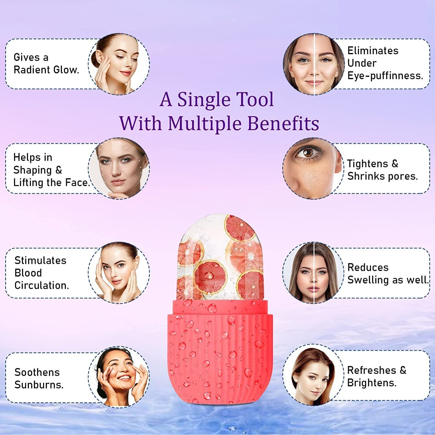 Laxit  Face Stone Roller Massager With Gua Sha Jade Stone,Ice Roller And 3D Massager Roller Set Facial Combo For Skin Eye Body Ice Cube Women Men Reusable (Ice Roller + Stone Roller + 3D Roller)