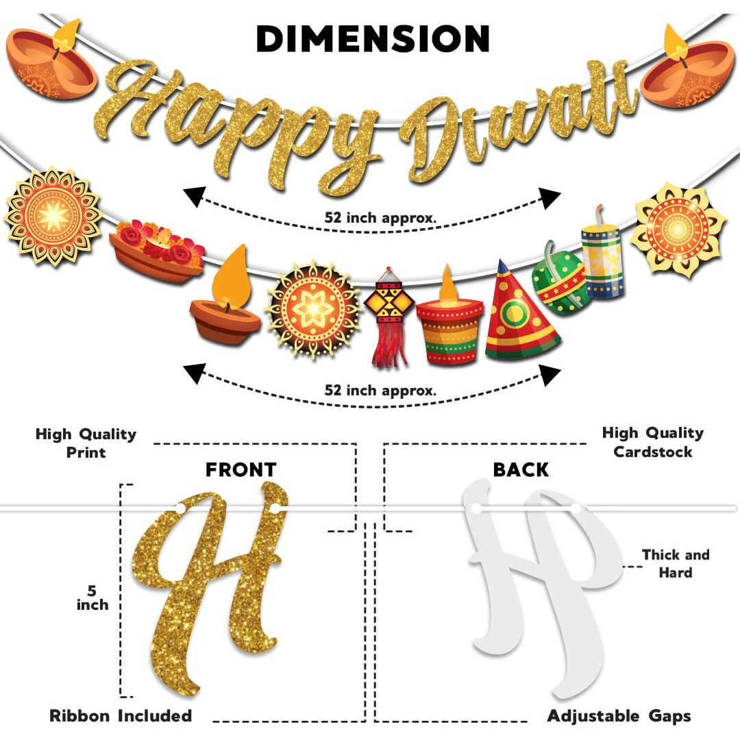 FestikoDiwali Theme Party Decoration Supply,Diwali Themes Party Favors For Party Decoration(Banner)