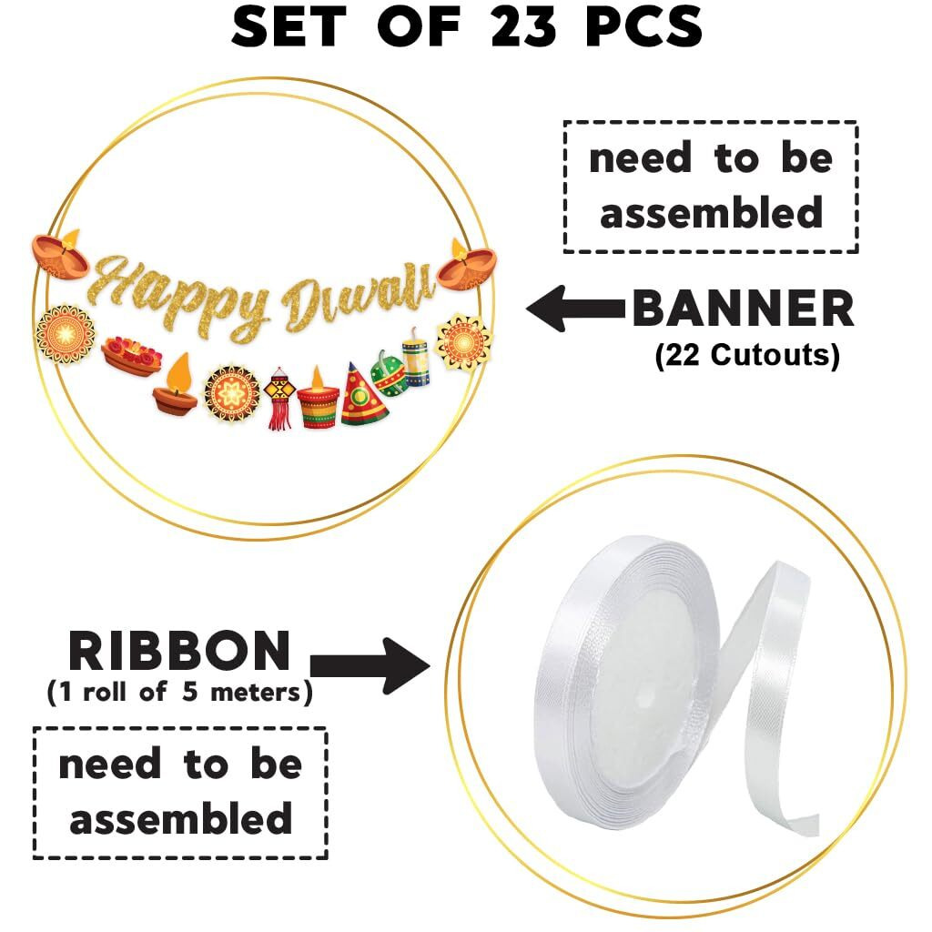FestikoDiwali Theme Party Decoration Supply,Diwali Themes Party Favors For Party Decoration(Banner)