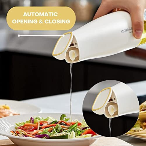 Kbs Glass Oil Bottle Dispenser Kitchen Accessories Items 500 Ml (Multicolour-Oilbottle-Flip-Cap)