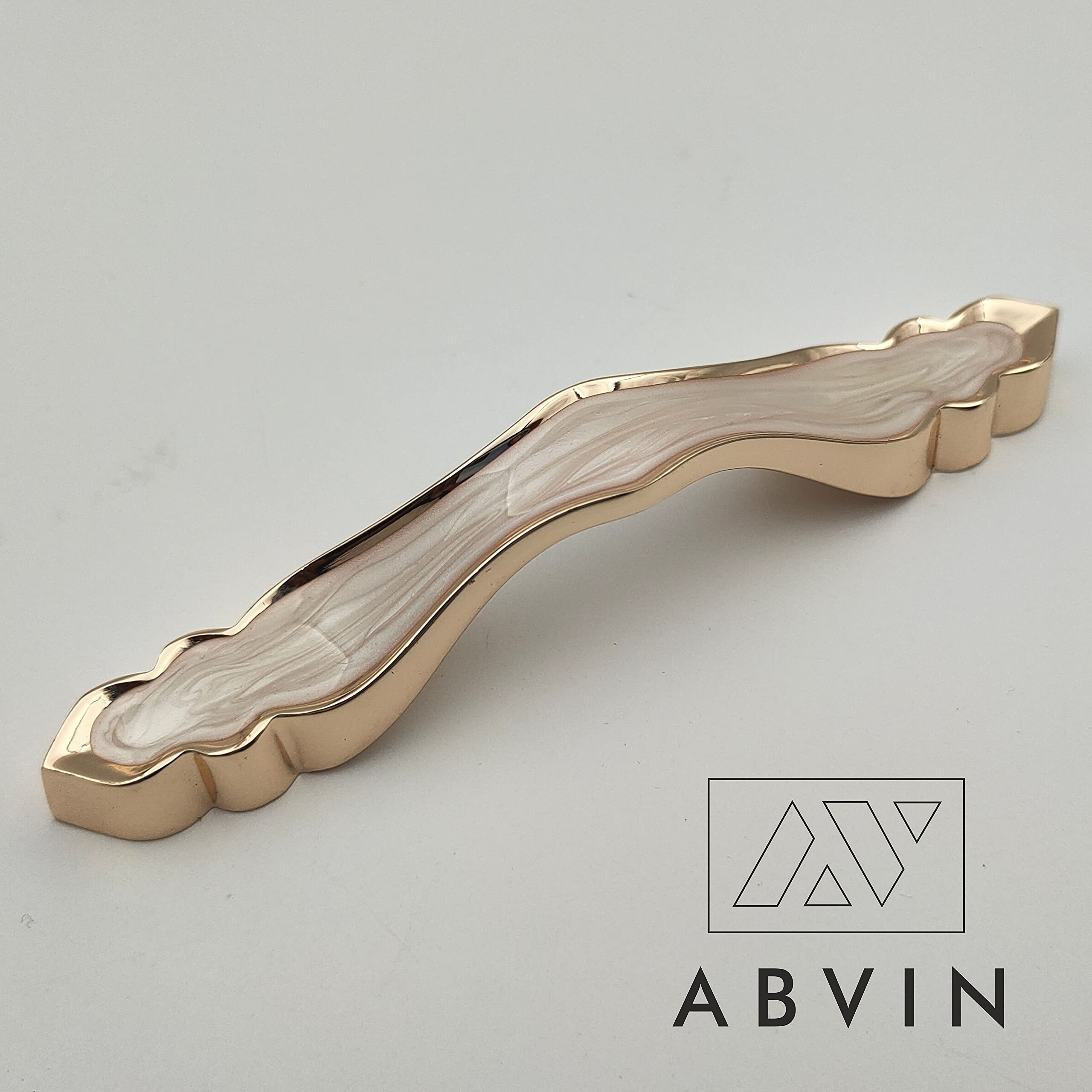 Abvin Premium Ceramic Gold Bar Handles, Modern Gold Cabinet Hardware, Furniture Pulls For Doors, Cabinets, Cupboards & Drawers (1 Pcs) (96Mm (4 Inch)), Pull Handle