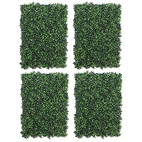 Golden Cart Artificial Wall Grass For Home Decoration (4 Pcs) I Grass Mat For Wall I Vertical Garden Artificial Plants (Dark Green, 60Cm X 40Cm X 3Cm, Pack Of 4)