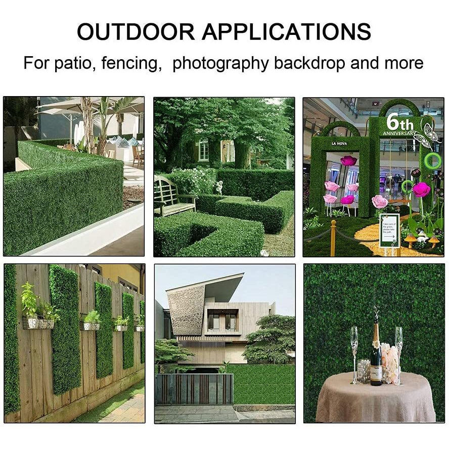 Golden Cart Artificial Wall Grass For Home Decoration (4 Pcs) I Grass Mat For Wall I Vertical Garden Artificial Plants (Dark Green, 60Cm X 40Cm X 3Cm, Pack Of 4)