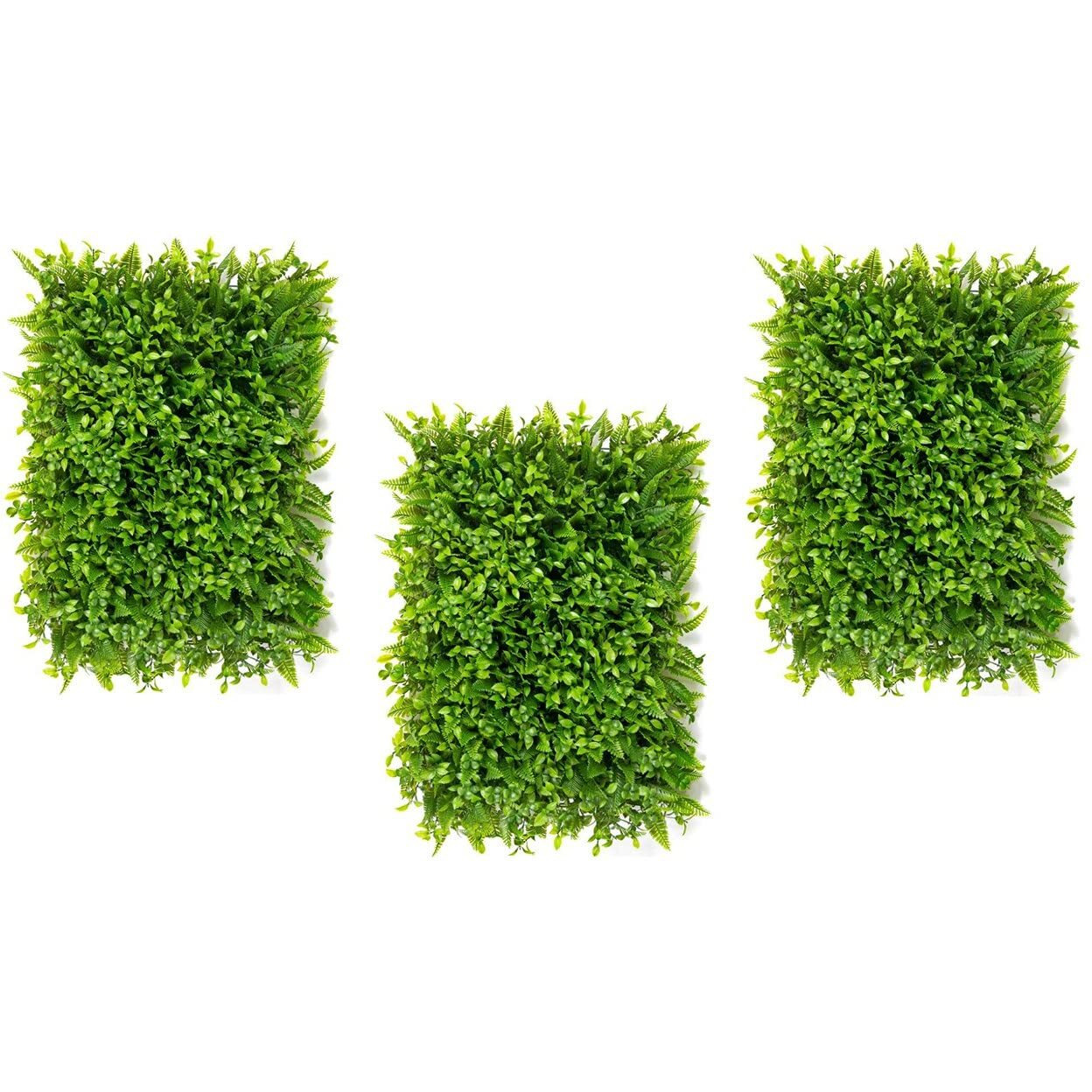 Golden Cart Artificial Wall Grass For Home Decoration (3 Pcs) I Grass Mat For Wall I Vertical Garden Artificial Plants (Natural Green, 60Cm X 40Cm X 8Cm, Pack Of 3)