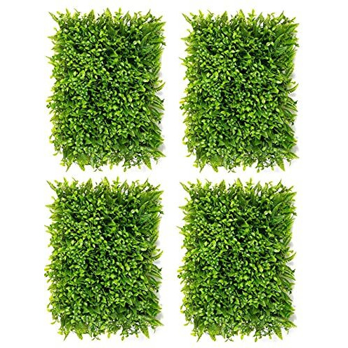 Golden Cart Artificial Wall Grass For Home Decoration (4 Pcs) I Grass Mat For Wall I Vertical Garden Artificial Plants (Natural Green, 60Cm X 40Cm X 8Cm, Pack Of 4)