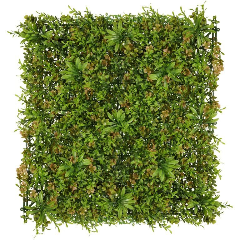 Golden Cart Plastic Artificial Wall Grass For Home Decoration (8 Pcs) I Grass Mat For Wall I Vertical Garden Artificial Plants (Green & Beige Design, 50Cm X 50Cm X 5Cm, Pack Of 8)