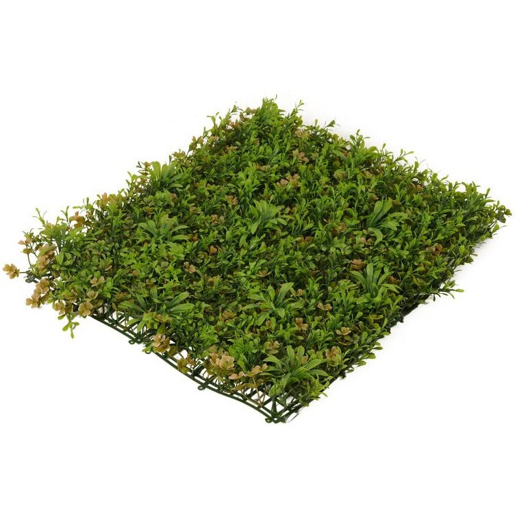 Golden Cart Plastic Artificial Wall Grass For Home Decoration (8 Pcs) I Grass Mat For Wall I Vertical Garden Artificial Plants (Green & Beige Design, 50Cm X 50Cm X 5Cm, Pack Of 8)