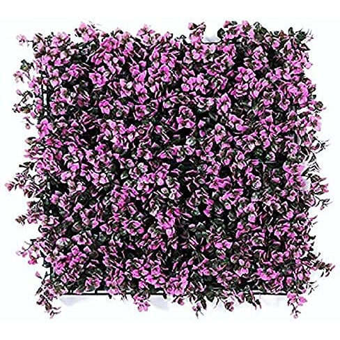 Golden Cart Artificial Wall Grass For Home Decoration (7 Pcs) I Grass Mat For Wall I Vertical Garden Artificial Plants (Purplish Pink, 50Cm X 50Cm X 8Cm, Pack Of 7)