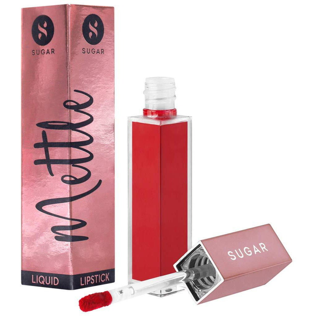 Sugar Cosmetics Mettle Matte Liquid Lipstick For Women | Highly Pigmented | Transferproof & Long Lasting |7Ml - 04 Sirius (Cherry Red)