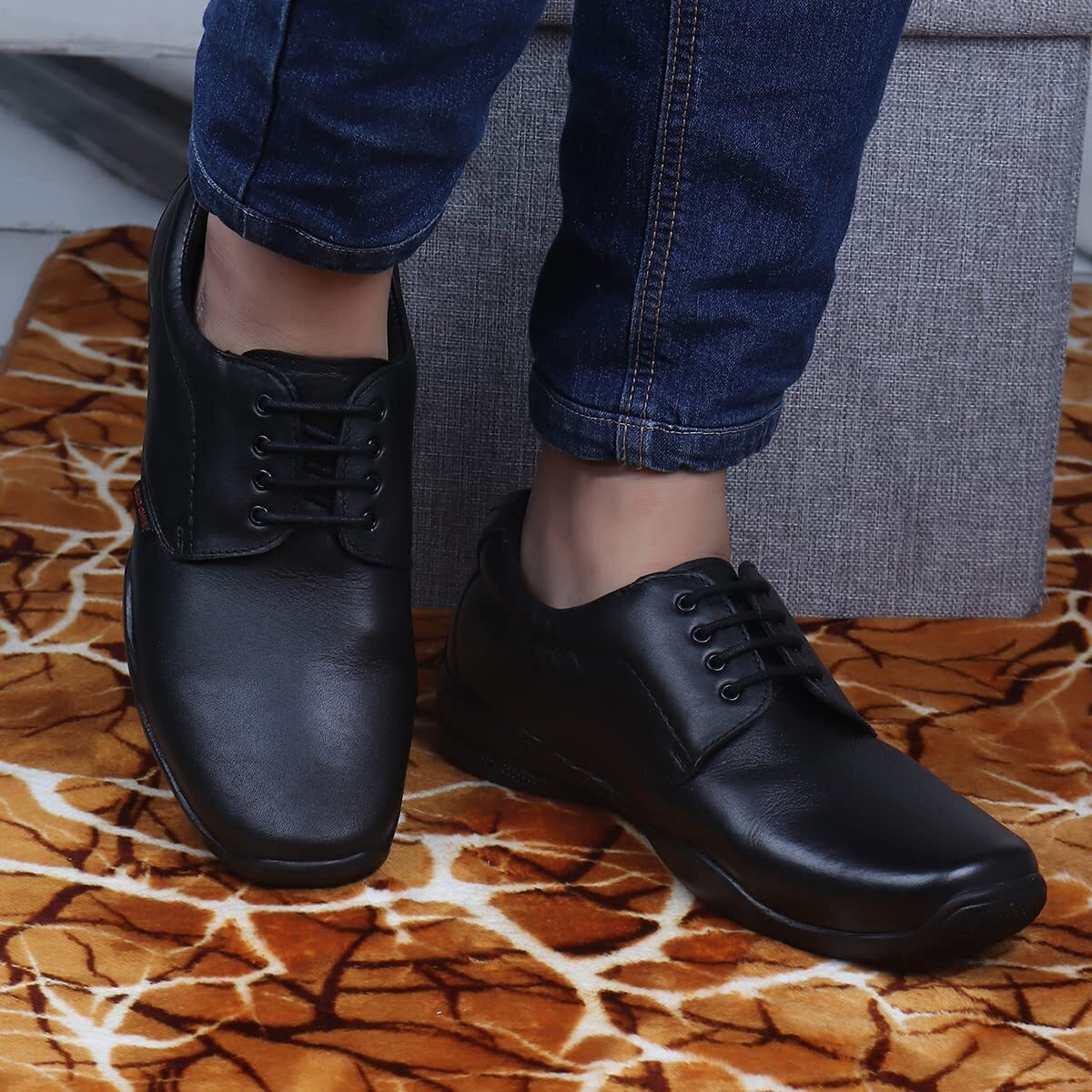 Red Chief Formal Derby Shoes For Men Black - 7 Uk