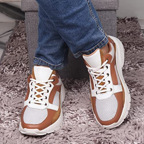 Red Chief Tan Leather Casual Shoes For Men