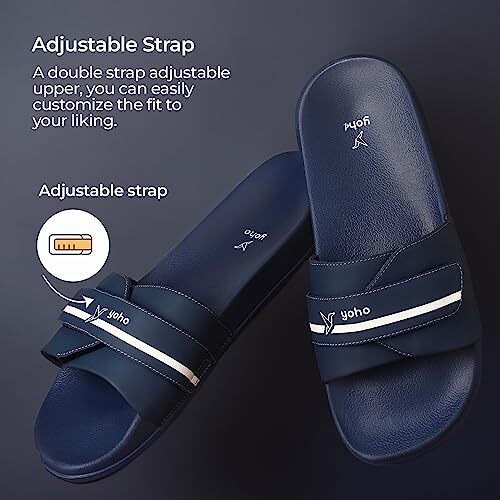 Yoho Drystep Slides For Men | Water-Friendly | Super Flexible | Adjustable Strap | Skin Friendly | Lightweight And Comfortable Stylish Sliders Slipper For Mens