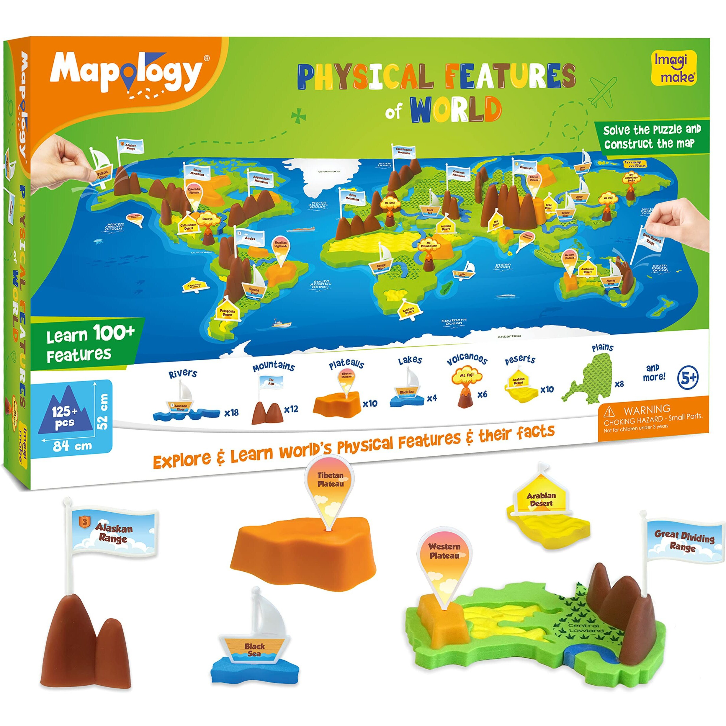 Imagimake Mapology Physical Features Of World Map | 3D Puzzle & Construction Toy | Birthday Gift For Girls & Boys Ages 5,6,7,8,9,10,11,12 | Diy Science Kit For Kids
