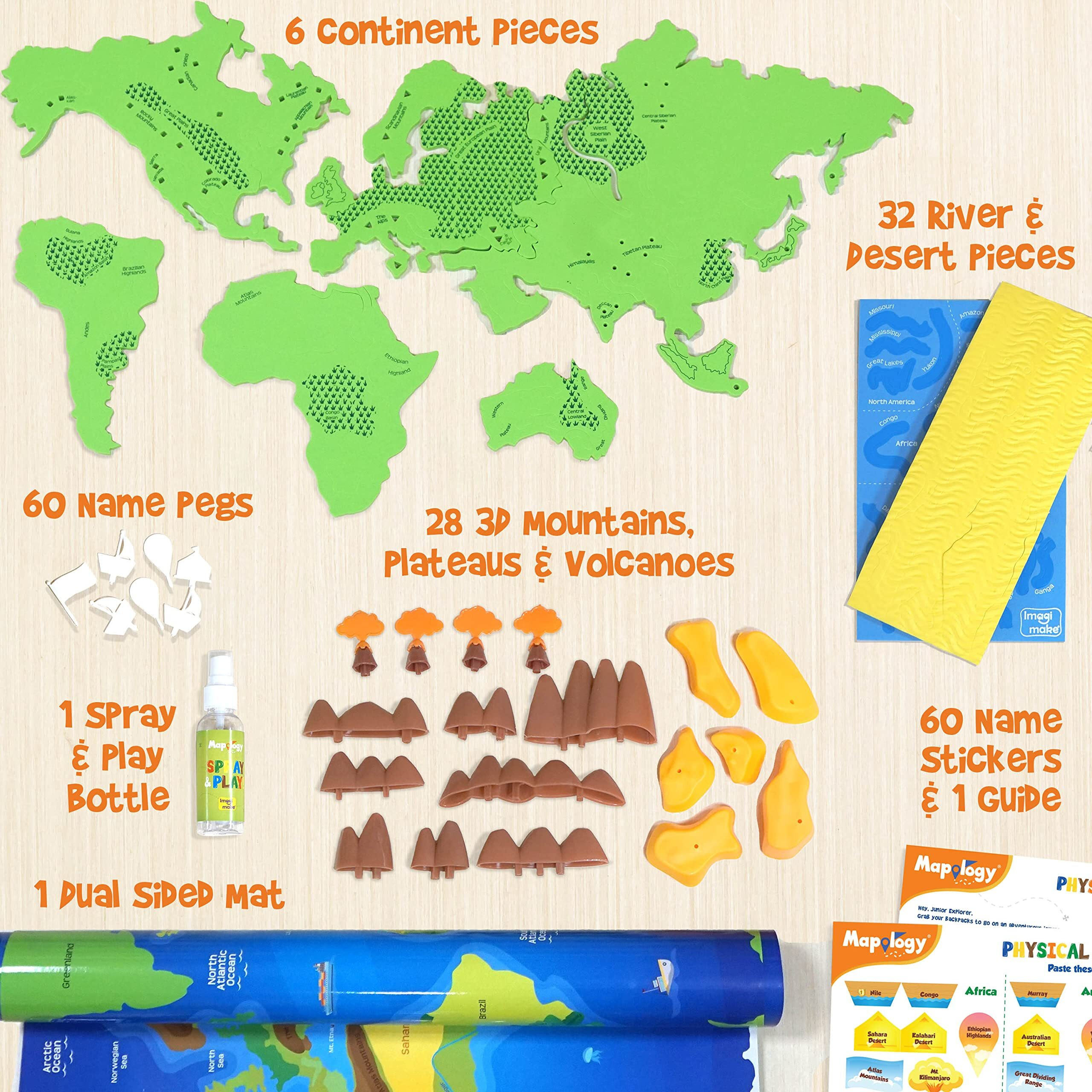 Imagimake Mapology Physical Features Of World Map | 3D Puzzle & Construction Toy | Birthday Gift For Girls & Boys Ages 5,6,7,8,9,10,11,12 | Diy Science Kit For Kids
