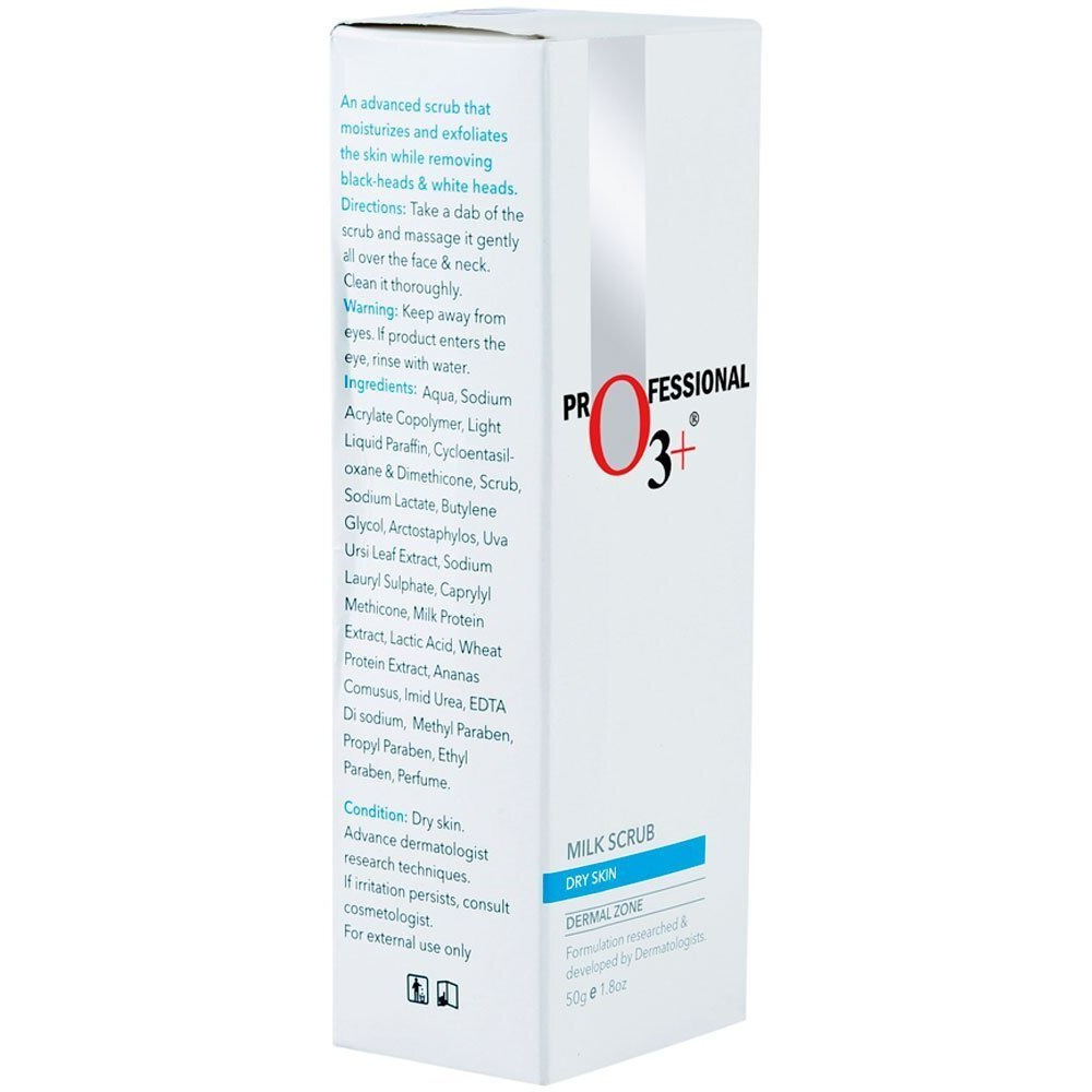 O3+ Milk Scrub Enriched With Macadamia Nuts Extracts For Clean & Bright Complexion, 50G