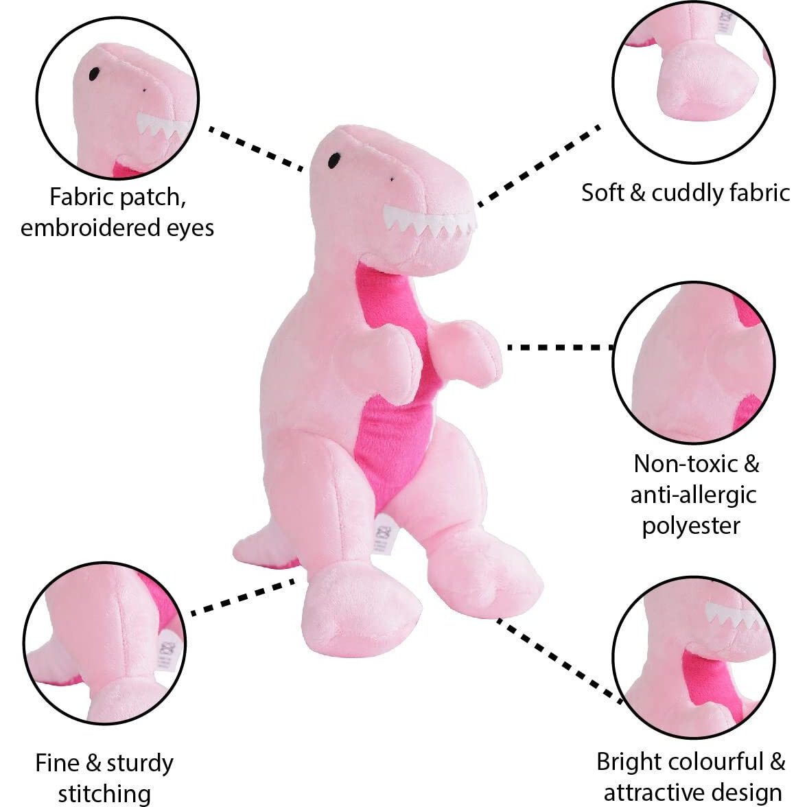 Furrendz Dynamic Dino 10" Plush|Animal Character Soft Toy-Dino|Furry Plush|Soft & Anti Allergic Fabric|Safe For Kids|Role Playtoy|Easy To Wash|Best Birthday & Return Gift For Kids 1 Yrs+|Made In India