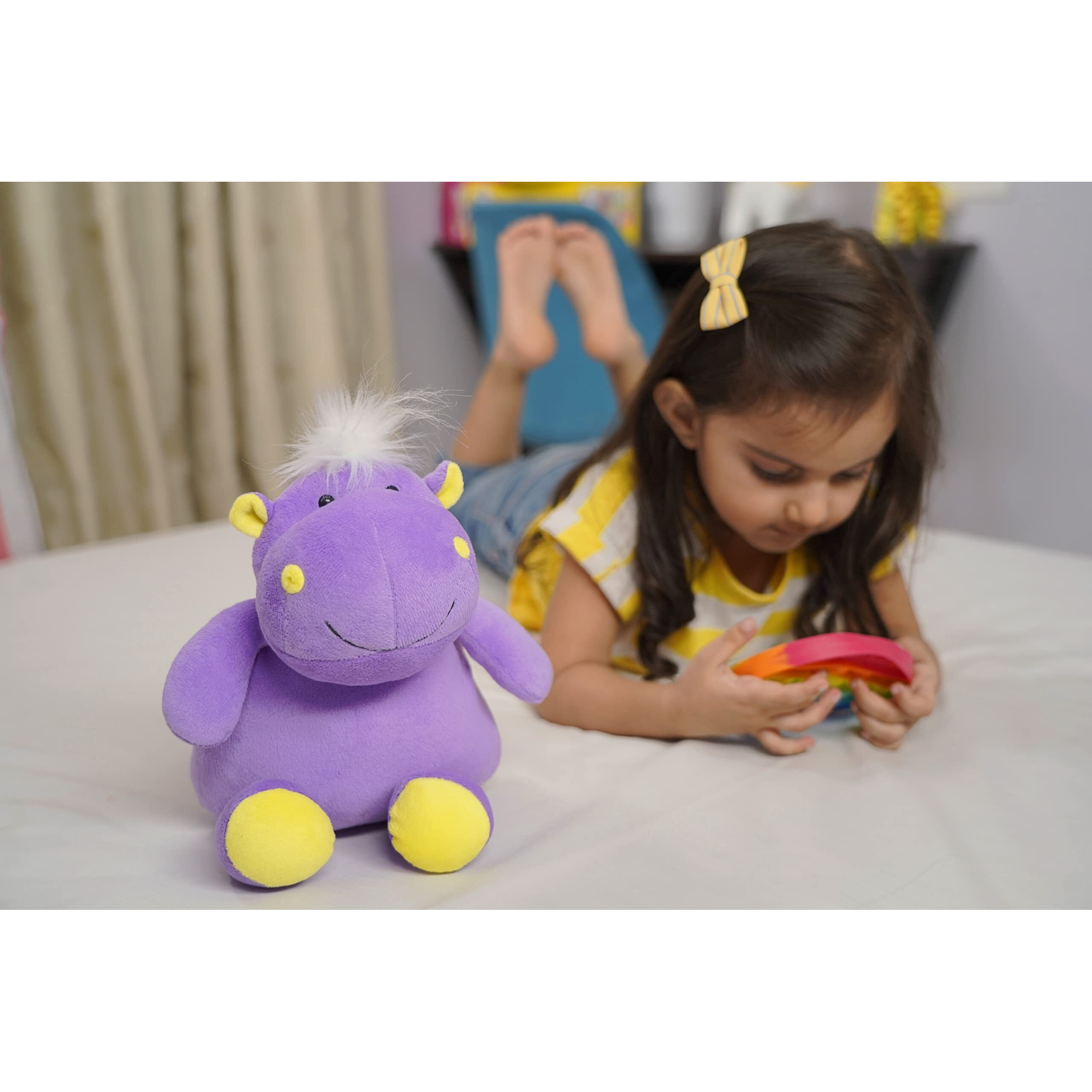 Furrendz Tammy Hippo 10" Plush|Animal Character Soft Toy-Hippo|Furry Plush|Soft & Anti Allergic Fabric|Safe For Kids|Role Playtoy|Easy To Wash|Best Birthday & Return Gift For Kids 1 Yrs+|Made In India