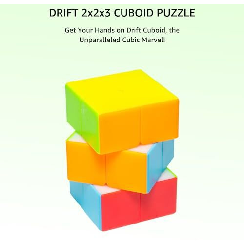 Cubelelo Drift 2X2X3 Cuboid Stickerless Puzzle | Unique Twist | Smooth Rotations For Stress Relief & Brain Teasers | Ideal Puzzle For Kids & Adults