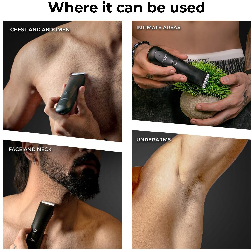 Winston Rechargeable Waterproof Body And Ball Trimmer For Men - Nut Groomer 1.0, Suitable For Beard Trimmer, Private Part Shaving, Pubic Hair With No-Cut Ceramic Blade  120 Min Cordless Use